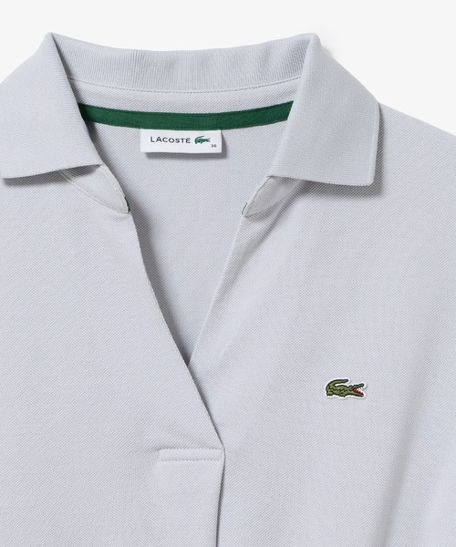 LACOSTE(ラコステ)の「スキッパーネックポロドレス / マキシ丈フレアワンピース(ワンピース・レディース・ネイビー/ブラック/ライトグレー・34/40/36/38)」の7枚目の写真