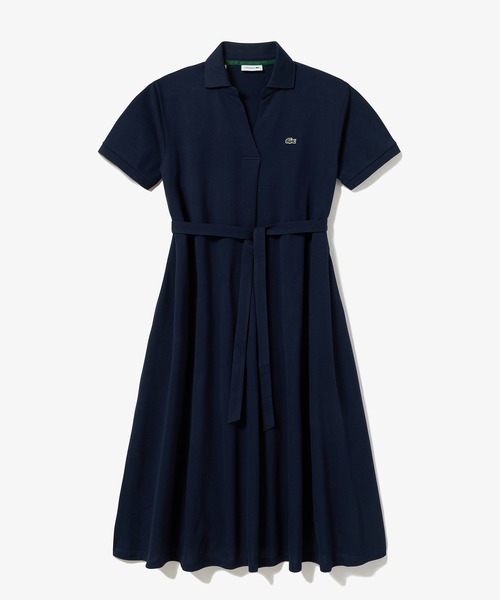 LACOSTE(ラコステ)の「スキッパーネックポロドレス / マキシ丈フレアワンピース(ワンピース・レディース・ネイビー/ブラック/ライトグレー・34/40/36/38)」の14枚目の写真