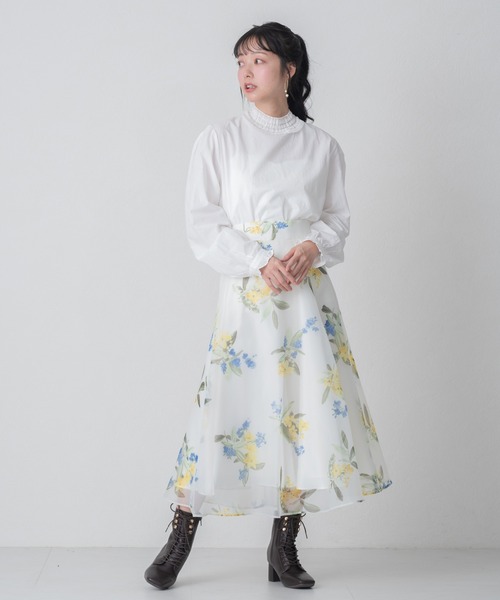 MISCH MASCH(ミッシュマッシュ)の「2026春夏新作 WEB限定 フリルスタンドカラーブラウス(シャツ/ブラウス・レディース・ホワイト/ブルー・フリ-)」の4枚目の写真