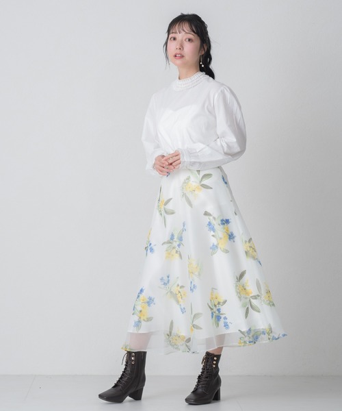 MISCH MASCH(ミッシュマッシュ)の「2026春夏新作 WEB限定 フリルスタンドカラーブラウス(シャツ/ブラウス・レディース・ホワイト/ブルー・フリ-)」の6枚目の写真