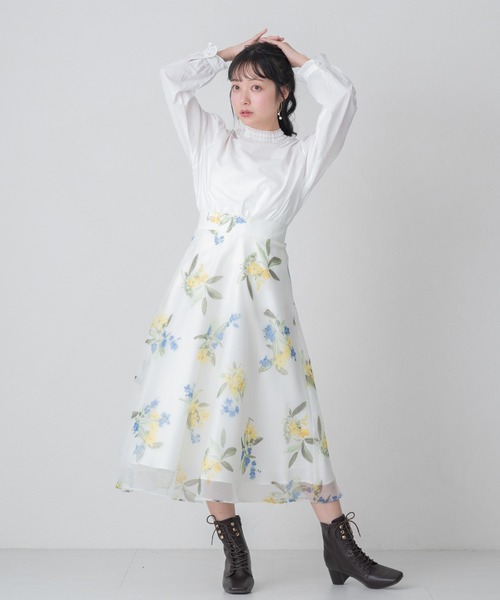 MISCH MASCH(ミッシュマッシュ)の「2026春夏新作 WEB限定 フリルスタンドカラーブラウス(シャツ/ブラウス・レディース・ホワイト/ブルー・フリ-)」の9枚目の写真
