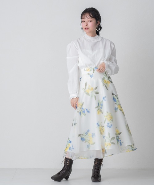 MISCH MASCH(ミッシュマッシュ)の「2026春夏新作 WEB限定 フリルスタンドカラーブラウス(シャツ/ブラウス・レディース・ホワイト/ブルー・フリ-)」の12枚目の写真