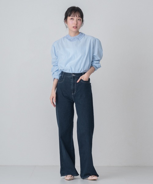 MISCH MASCH(ミッシュマッシュ)の「2026春夏新作 WEB限定 フリルスタンドカラーブラウス(シャツ/ブラウス・レディース・ホワイト/ブルー・フリ-)」の19枚目の写真