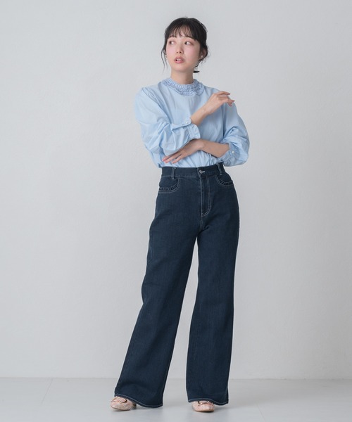 MISCH MASCH(ミッシュマッシュ)の「2026春夏新作 WEB限定 フリルスタンドカラーブラウス(シャツ/ブラウス・レディース・ホワイト/ブルー・フリ-)」の20枚目の写真