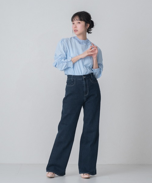 MISCH MASCH(ミッシュマッシュ)の「2026春夏新作 WEB限定 フリルスタンドカラーブラウス(シャツ/ブラウス・レディース・ホワイト/ブルー・フリ-)」の21枚目の写真