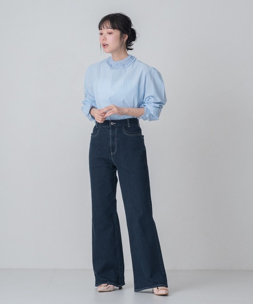 MISCH MASCH(ミッシュマッシュ)の「2026春夏新作 WEB限定 フリルスタンドカラーブラウス(シャツ/ブラウス・レディース・ホワイト/ブルー・フリ-)」の22枚目の写真