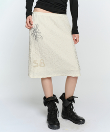 SUNBURNPROJECT（サンバーンプロジェクト）の「RAW INK WRINKLE MIDI SKIRT, IVORY（スカート）」