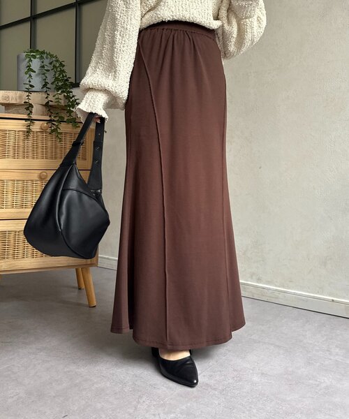 Thevon（ゼボン）の「リブマーメイドスカート（スカート・レディース・ライトグレー/ブラック/ブラウン・M/S）」の3枚目の写真