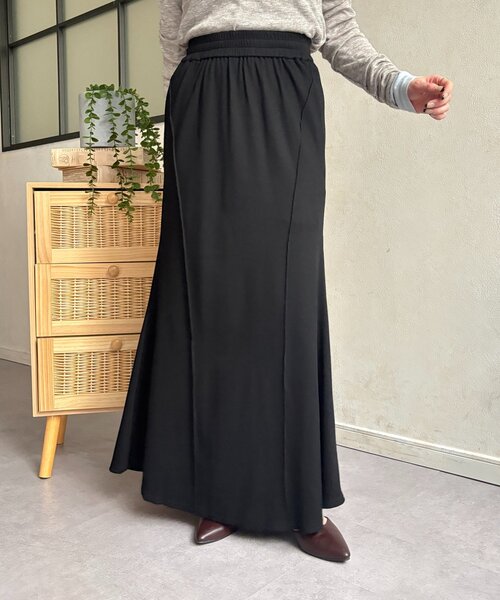 Thevon（ゼボン）の「リブマーメイドスカート（スカート・レディース・ライトグレー/ブラック/ブラウン・M/S）」の2枚目の写真