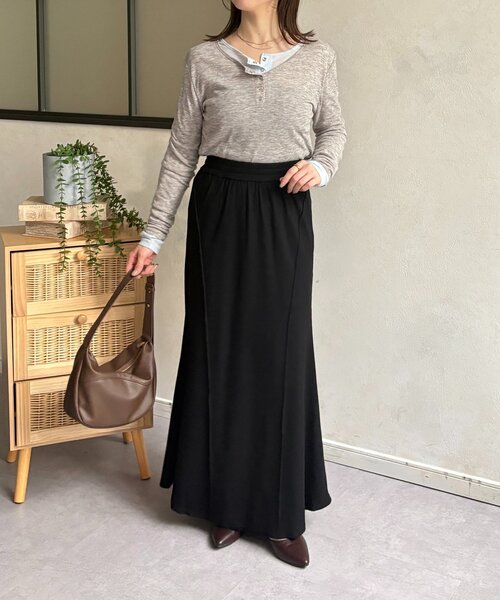 Thevon（ゼボン）の「リブマーメイドスカート（スカート・レディース・ライトグレー/ブラック/ブラウン・M/S）」の9枚目の写真