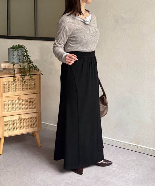 Thevon（ゼボン）の「リブマーメイドスカート（スカート・レディース・ライトグレー/ブラック/ブラウン・M/S）」の12枚目の写真