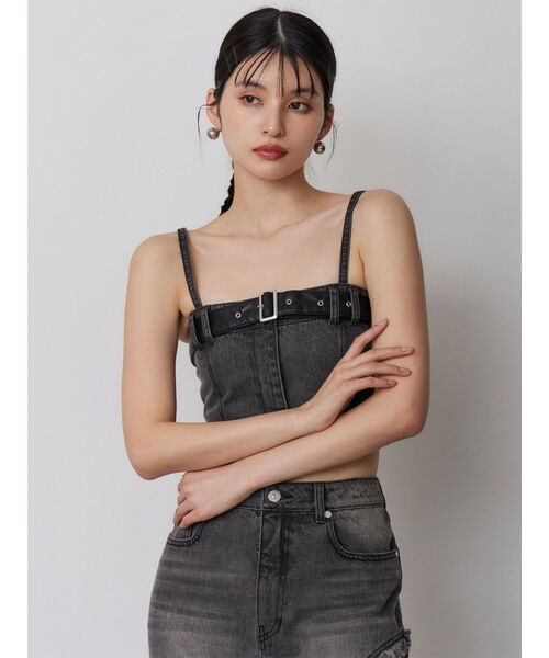 MURUA（ムルーア）の「【セットアップ対応】デニムビスチェ（その他トップス・レディース・ブルー/ブラック・FREE）」の5枚目の写真