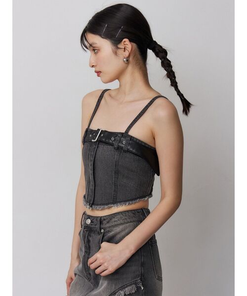 MURUA（ムルーア）の「【セットアップ対応】デニムビスチェ（その他トップス・レディース・ブルー/ブラック・FREE）」の6枚目の写真