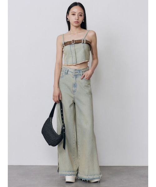 MURUA(ムルーア)の「【セットアップ対応】デニムビスチェ 夏服(その他トップス・レディース・ブルー/ブラック・FREE)」の4枚目の写真