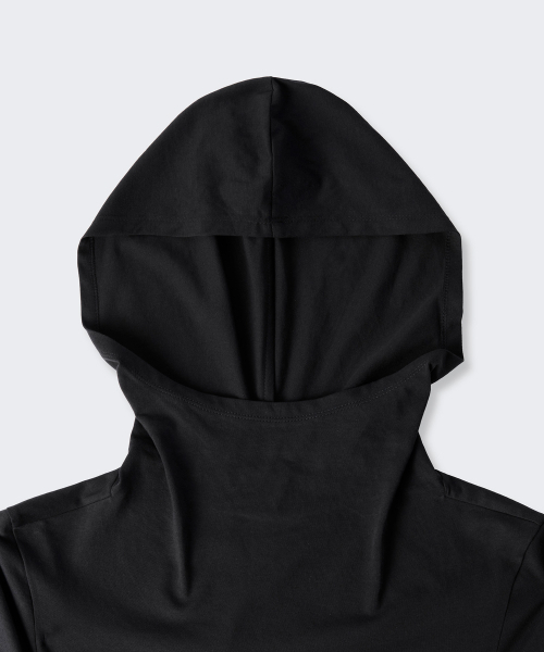 MUSINSA STANDARD WOMAN（ムシンサスタンダードウーマン）の「ウィメンズドレープフードパーカー長袖Tシャツ[ブラック]（パーカー・レディース・その他・LARGE/X-SMALL/SMALL/MEDIUM）」の5枚目の写真