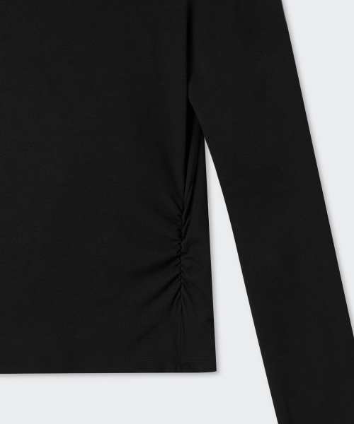 MUSINSA STANDARD WOMAN（ムシンサスタンダードウーマン）の「ウィメンズドレープフードパーカー長袖Tシャツ[ブラック]（パーカー・レディース・その他・LARGE/X-SMALL/SMALL/MEDIUM）」の7枚目の写真