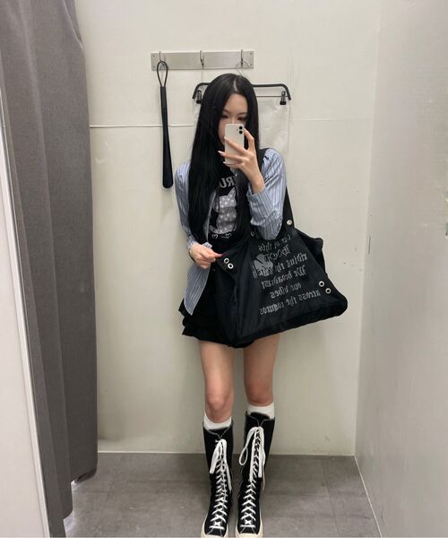 HOODHOOD(フッドフッド)の「アウトオブディスフード アイレットショルダーバッグ カーキ(ショルダーバッグ・メンズ・その他・FREE)」の6枚目の写真