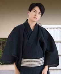 KYOETSU（キョウエツ）の「メンズ 楊柳浴衣 3点セット ( 浴衣 + 帯 + 腰紐 )（浴衣）」