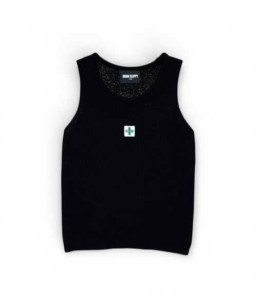 BORN SLIPPY(ボーンスリッピー)の「ボーン スリッピーネット ノースリーブ(ブラック)(Tシャツ/カットソー・レディース・その他・FREE)」の1枚目の写真