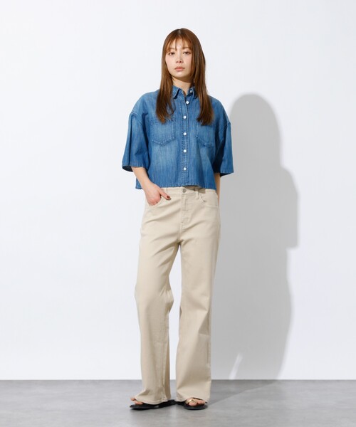 Healthy denim(ヘルシーデニム)の「【Healthy denim / ヘルシーデニム】Breezy Rosehip/半袖デニムシャツ/デニム【WEB限定】(シャツ/ブラウス・レディース・インディゴブルー・フリー)」の3枚目の写真