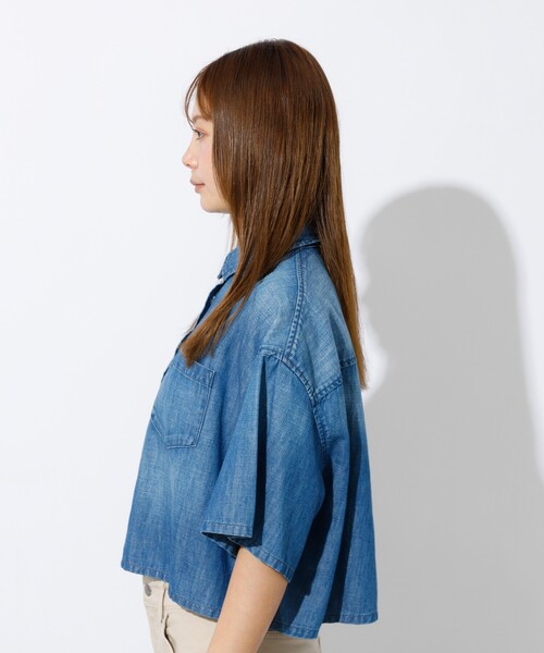 Healthy denim(ヘルシーデニム)の「【Healthy denim / ヘルシーデニム】Breezy Rosehip/半袖デニムシャツ/デニム【WEB限定】(シャツ/ブラウス・レディース・インディゴブルー・フリー)」の9枚目の写真