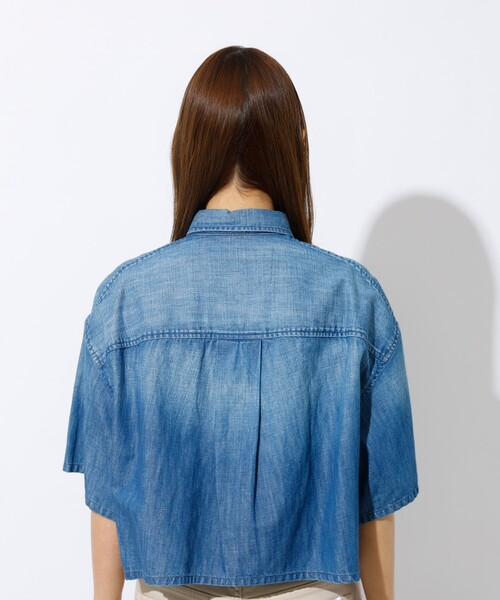 Healthy denim(ヘルシーデニム)の「【Healthy denim / ヘルシーデニム】Breezy Rosehip/半袖デニムシャツ/デニム【WEB限定】(シャツ/ブラウス・レディース・インディゴブルー・フリー)」の10枚目の写真