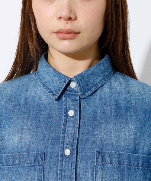 Healthy denim(ヘルシーデニム)の「【Healthy denim / ヘルシーデニム】Breezy Rosehip/半袖デニムシャツ/デニム【WEB限定】(シャツ/ブラウス・レディース・インディゴブルー・フリー)」の11枚目の写真