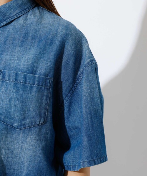 Healthy denim(ヘルシーデニム)の「【Healthy denim / ヘルシーデニム】Breezy Rosehip/半袖デニムシャツ/デニム【WEB限定】(シャツ/ブラウス・レディース・インディゴブルー・フリー)」の12枚目の写真