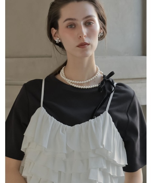 MEISM（ミズム）の「[MEISM by Re:EDIT]メタル×フェイクプチパールリボンピアス（ピアス（両耳用）・レディース・ゴールド/シルバー・FREE）」の7枚目の写真