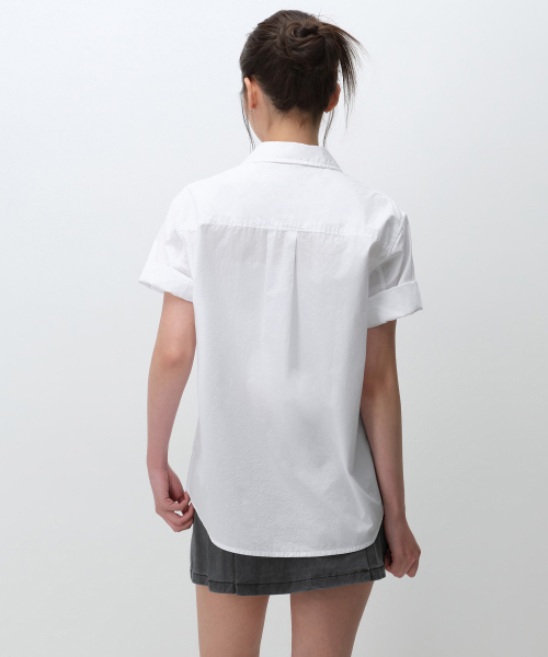 MUSINSA STANDARD WOMAN（ムシンサスタンダードウーマン）の「ウィメンズリラックスドソフトポプリン半袖シャツ[ホワイト]（シャツ/ブラウス・レディース・その他・X-SMALL/MEDIUM/LARGE/SMALL）」の3枚目の写真