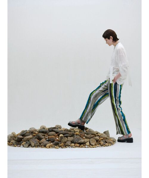 UN3D.（アンスリード）の「TIE-DYE STRIPE PT / タイダイストライプパンツ（その他パンツ・レディース・ライム/ブラック・38/36）」の4枚目の写真