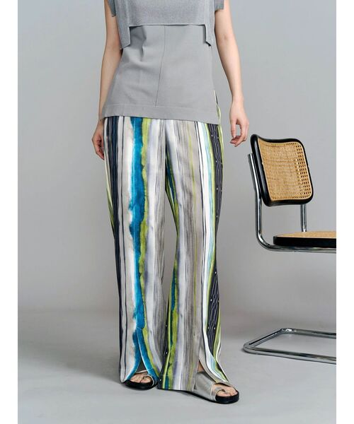 UN3D.（アンスリード）の「TIE-DYE STRIPE PT / タイダイストライプパンツ（その他パンツ・レディース・ライム/ブラック・38/36）」の2枚目の写真