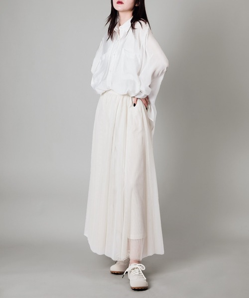 aimoha（アイモハ）の「シアードルマンシャツ (SS)（シャツ/ブラウス・レディース・ブラック/グレイッシュベージュ/オフホワイト/ブラウン・FREE）」の8枚目の写真