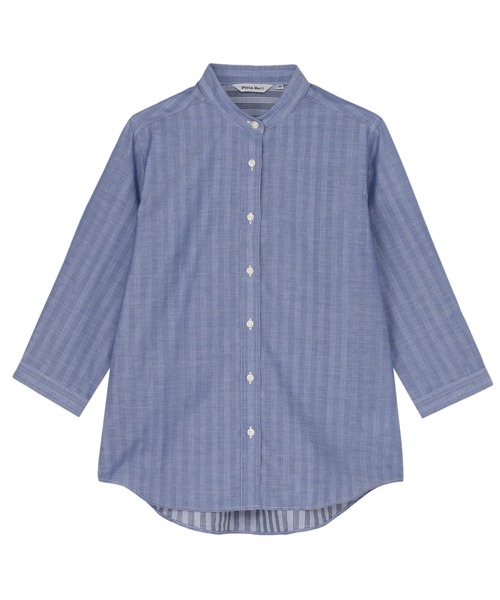 TOKYO SHIRTS(トウキョウシャツ)の「【Pitta Re:)】ふわっとガーゼシャツ レギュラーシルエット 七分袖 綿100% レディース カジュアルシャツ(シャツ/ブラウス・レディース・ブルー・L)」の1枚目の写真