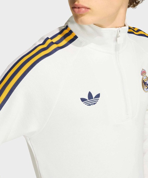 adidas(アディダス)の「レアル・マドリード オリジナルス ハーフジップ トップス / ハーフジップ / アディダス adidas(スウェット・メンズ・ホワイト・X-LARGE/SMALL/MEDIUM/LARGE/XXX-LARGE/XX-LARGE)」の4枚目の写真
