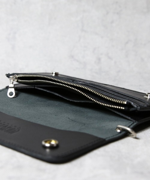 UNIVERSAL OVERALL(ユニバーサルオーバーオール)の「トラッカーウォレット ロング 栃木レザー 日本製(財布・メンズ・ブラック・FREE)」の7枚目の写真