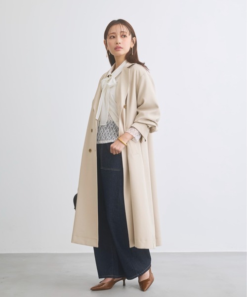 COHINA(コヒナ)の「ストレッチレースボートネックトップス 【低身長・小柄女性】(Tシャツ/カットソー・レディース・ブラック/ホワイト・ONE SIZE)」の10枚目の写真