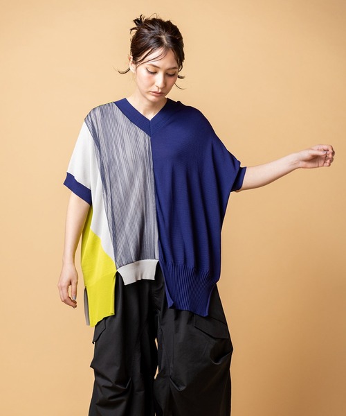 OSMOSIS（オズモーシス）の「2WAY切替ニットプルオーバー（ニット/セーター・レディース・ホワイト/ライトグリーン/ブラック・ONE SIZE）」の3枚目の写真