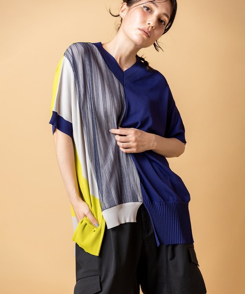 OSMOSIS（オズモーシス）の「2WAY切替ニットプルオーバー（ニット/セーター・レディース・ホワイト/ライトグリーン/ブラック・ONE SIZE）」の9枚目の写真