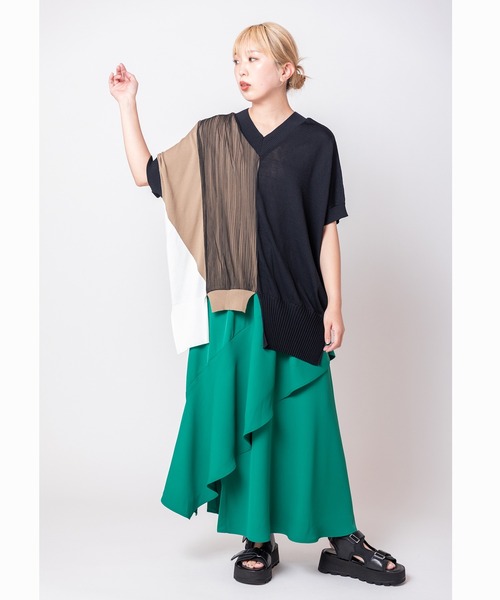 OSMOSIS（オズモーシス）の「2WAY切替ニットプルオーバー（ニット/セーター・レディース・ホワイト/ライトグリーン/ブラック・ONE SIZE）」の20枚目の写真