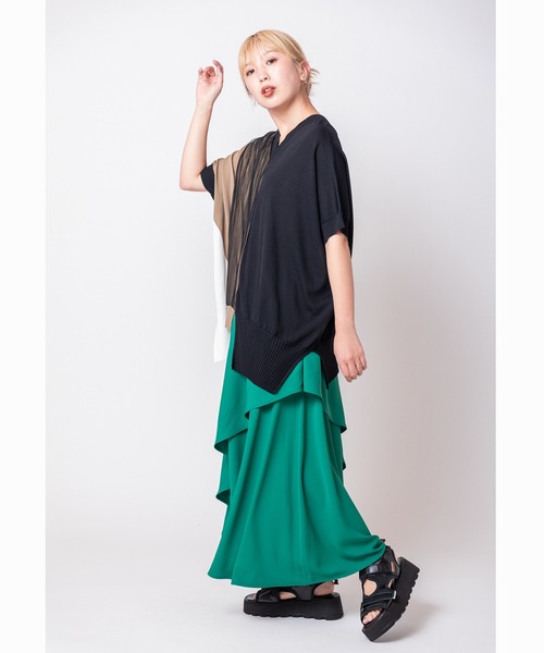 OSMOSIS（オズモーシス）の「2WAY切替ニットプルオーバー（ニット/セーター・レディース・ホワイト/ライトグリーン/ブラック・ONE SIZE）」の21枚目の写真