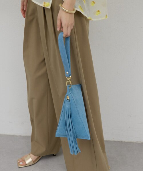 GALLARDAGALANTE(ガリャルダガランテ)の「【Maurizio Taiuti】トライアングルバッグ(ハンドバッグ・レディース・ブルー/サンドベージュ・FREE)」の2枚目の写真