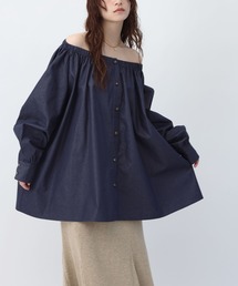 【NOAHL】2WAYオフショルギャザーチュニックブラウス