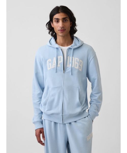 GAP（ギャップ）の「フレンチテリー リラックスフィット GAP1969ロゴ ジップアップパーカー（パーカー・メンズ・グレー/ネイビー/イエロー/ブラック/ブルー・XS/L/M/S/XL）」の4枚目の写真