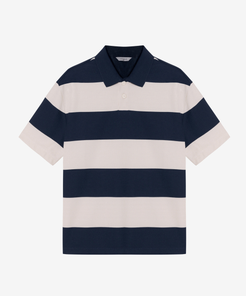 MINDBRIDGE(マインドブリッジ)の「ブロックカラーオーバーサイズTシャツ - 2カラー(ポロシャツ・メンズ・ネイビー/ブルー・95/100/105/110)」の4枚目の写真