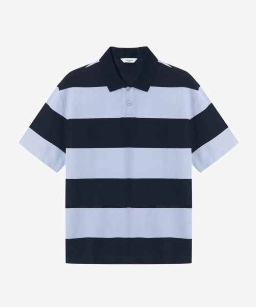 MINDBRIDGE(マインドブリッジ)の「ブロックカラーオーバーサイズTシャツ - 2カラー(ポロシャツ・メンズ・ネイビー/ブルー・95/100/105/110)」の6枚目の写真