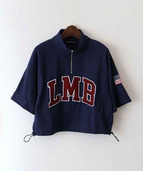 SpRay(スプレイ)の「【2WAY/トレンドストリート】ロゴ貼付ハーフZIPトップス(Tシャツ/カットソー・レディース・レッド/グリーン/オートミール/ネイビー/チャコールグレー・FREE)」の21枚目の写真