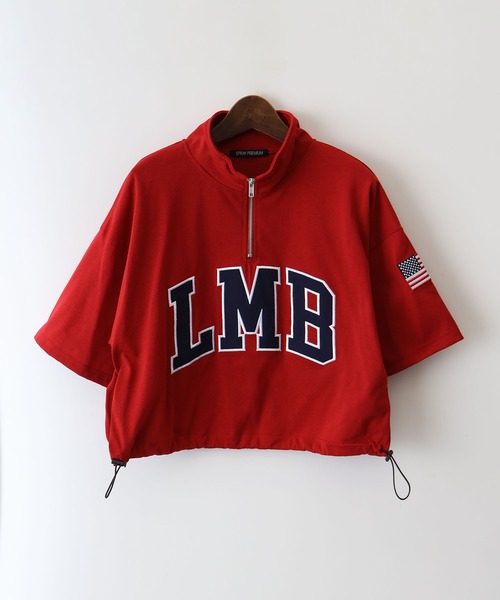 SpRay(スプレイ)の「【2WAY/トレンドストリート】ロゴ貼付ハーフZIPトップス(Tシャツ/カットソー・レディース・レッド/グリーン/オートミール/ネイビー/チャコールグレー・FREE)」の22枚目の写真