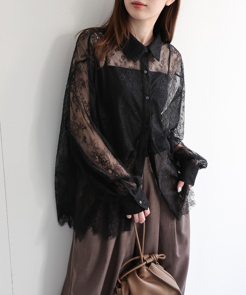 sakishimatokyo（サキシマトーキョー）の「総レースシャツ/ヒゲレース/冷房対策（その他トップス・レディース・オフホワイト/ブラック・FREE）」の12枚目の写真