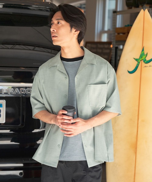 BAYFLOW(ベイフロー)の「【吸水速乾・ストレッチ・遮熱性・イージーケア】UMWカルキュロシャツ(シャツ/ブラウス・メンズ・ブルー/ベージュ/チャコール・LARGE/MEDIUM)」の3枚目の写真